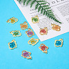 Craftdady 12Pcs 6 Colors Epoxy Resin Pendants RESI-CD0001-05-3