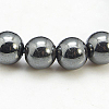 Non-Magnetic Synthetic Hematite Beaded Ball Bracelets BJEW-D088-7-2