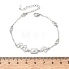 Brass Pave Clear Cubic Zirconia Clover Envelope Link Bracelets KK-CBA6980-18P-5