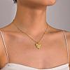 304 Stainless Steel Textured Love Heart Pendant Necklaces for Women ZO7901-2-3
