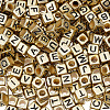 880Pcs Antique Golden Plated Large Hole Acrylic Letter European Beads PACR-PA0001-22-7