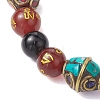 8mm Round Tibetan Style Natural Agate Braided Bead Bracelets BJEW-JB10410-3