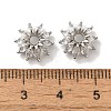 Brass Micro Pave Clear Cubic Zirconia Bead Caps KK-C072-01A-P-3