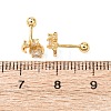 S995 Sterling Silver Clear Cubic Zirconia Stud Earrings EJEW-C179-02G-5