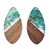 Transparent Resin and Walnut Wood Pendants RESI-T057-05I-2