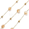 Natural Shell & 304 Stainless Steel Beads Link Chains CHS-K021-08A-02-1