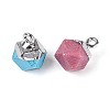 Natural & Synthetic Mixed Stone Faceted Star Cut Round Charms G-T144-70M-2