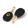Natural Obsidian Pendants G-P628-02G-04-2
