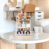 Rectangle Acrylic with Wood Minifigures Organizer Display Risers ODIS-WH0038-102B-5