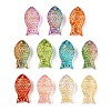 Baking Paint and Golden Metal Enlaced Glass Beads X-DGLA-T004-22M-1