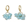 3 Pairs Natural Rose Quartz & White Jade & Lapis Lazuli Chip Beads Hoop Earrings EJEW-JE06823-4