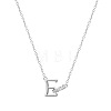 304 Stainless Steel Crystal Rhinestone Initial Pendant Necklaces FS-WGCEFCC-05-1