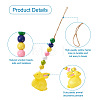 Crafans 4Pcs 4 Style Easter Theme Plastic Hen & Rabbit Pendant Decorations HJEW-CF0001-16A-4