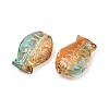 Electroplate and Golden Metal Enlaced Glass Beads EGLA-T029-01G-2