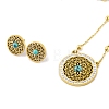 Synthetic Turquoise Stud Earrings & Pendant Necklaces Sets SJEW-M100-02A-G-2