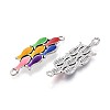 Alloy Enamel Connector Charms TIBE-N016-09AS-04-2
