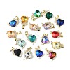 Real 18K Gold Plated Rack Plating Brass Micro Pave Clear Cubic Zirconia Pendants KK-C015-22G-1