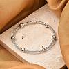 Brass Micro Pave Clear Cubic Zirconia Chain Bracelets for Women BJEW-M047-02P-1