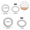 Unicraftale 40Pcs 2 Style 304 Stainless Steel Linking Rings STAS-UN0022-16P-4