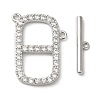 Brass Micro Pave Clear Cubic Zirconia Toggle Clasps KK-N254-74P-1