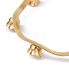 Plastic Pearl Flower Beaded Herringbone Chain Bracelet BJEW-G656-02G-3