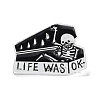 Coffin with Skull Enamel Pin for Halloween JEWB-F016-11EB-1