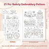 4 Sheets 11.6x8.2 Inch Stick and Stitch Embroidery Patterns DIY-WH0455-237-2
