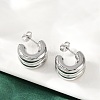 304 Stainless Steel C-Shaped Stud Earrings EJEW-S272-01P-2
