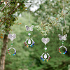4Pcs 4 Style Butterfly & Heart Crystals Chandelier Suncatchers Prisms Chakra Hanging Pendant AJEW-CF0001-17-5