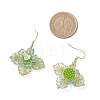Flower Brass Glass Seed Beads Dangle Earrings EJEW-MZ00650-5