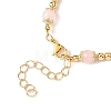 Natural Rose Quartz Round Beaded Bracelets for Women BJEW-JB12875-01-4