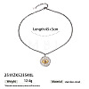 Duo Tone 304 Stainless Steel Pave Cubic Zirconia Red Evil Eye Pendant Necklaces for Women WGB6C44-02-2