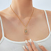 Elegant Brass Clear & Blue Cubic Zirconia Evil Eye Hollow Pendant Necklaces RK3263-2-2