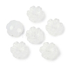 Transparent Spray Paint Glass Bead Caps GLAA-H035-04A-1