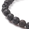 Natural Gemstone & Lava Rock Beaded Stretch Bracelet for Women BJEW-JB08462-6