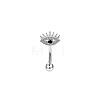 Eye 304 Stainless Steel Cubic Zirconia Eyebrow Barbell Rings WGF5FAC-08-1