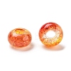 Two Tone Transparent Crackle Acrylic European Beads TACR-P009-B01-3