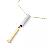 Ion Plating(IP) 304 Stainless Steel Cuboid Pendant Necklace NJEW-K252-04G-2
