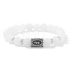 Alloy Nordic Viking Runes 8MM Natural White Jade Round Beaded Stretch Bracelets KW3210-18-1