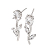 Brass Micro Pave Cubic Zirconia Stud Earrings LS-KK-CBA8324-20P-05-4