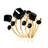 Cube & Flat Round Alloy Rhinestone Finger Rings FS-WG5656B-04-3