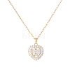 Valentine's Day Brass Pave Clear Cubic Zirconia Love Heart Pendant Necklaces for Women WG1BC9D-01-2