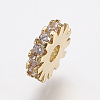 Brass Micro Pave Cubic Zirconia Bead Spacers LS-ZIRC-E143-21G-2