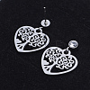201 Stainless Steel Dangle Stud Earrings LS-EJEW-T008-JN738-2