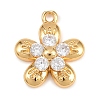 Brass Micro Pave Clear Cubic Zirconia Charms KK-D265-02G-1