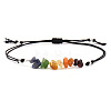 Natural Mixed Gemstone Chips & Brass Beads Link Bracelets CL3934-4-1