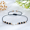 Adjustable Glass & Brass Beads Braided Bead Bracelets KF3798-9-1
