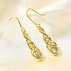 Oval Brass Micro Pave Clear Cubic Zirconia Stud Earrings EJEW-R018-05G-3