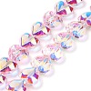 Electroplate Transparent Glass Beads Strands X-EGLA-B012-AB09-1