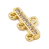 Rack Plating Brass Micro Pave Clear Cubic Zirconia Rectangle Chandelier Component Links KKB-L215-037LG-2